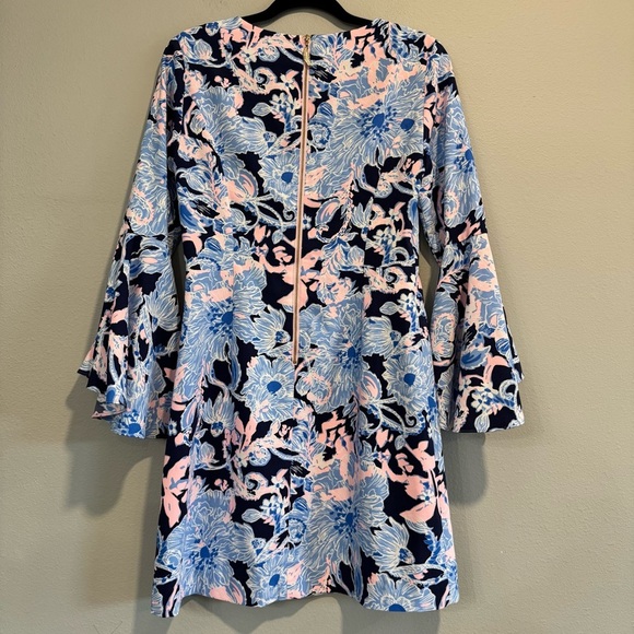 Lilly Pulitzer Kayla Sheath Mini Dress Floral Long Flare Sleeve 4 - Picture 2 of 8